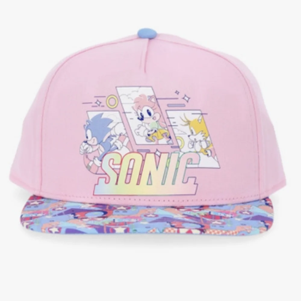 Sonic Retro Youth Snapback Hat-Pink & Blue. OSFM. NWT.